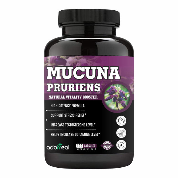 Mucuna Pruriens Kapikachhu Extract Supplements Dopamine Booster Complex Natural L-Dopa for Brain, Nervous & Immune System- 120 Capsules