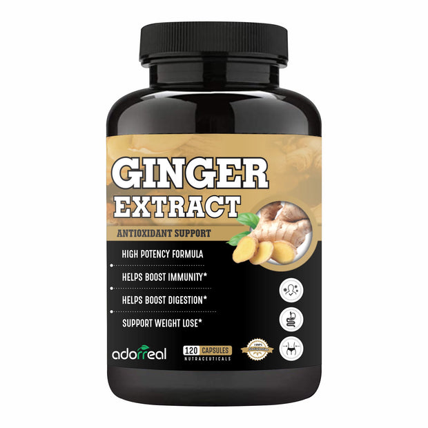 Ginger Extract for Digestive Health, Immunity, Metabolic Profile, Immunity Support-120 Capsules