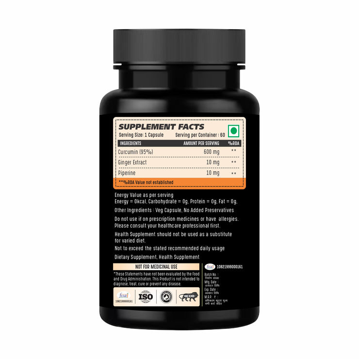 Curcumin Ginger Piperine Extract 60 caps