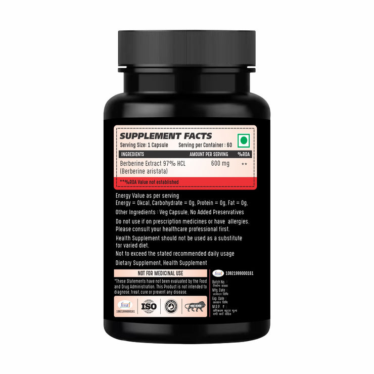 Berberine Aristata | Sugar Management| 600mg- 60 Capsules