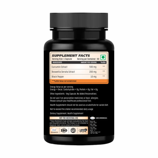 Curcumin longa with Bosewellia, ginger & Black Pepper | 60 Capsules