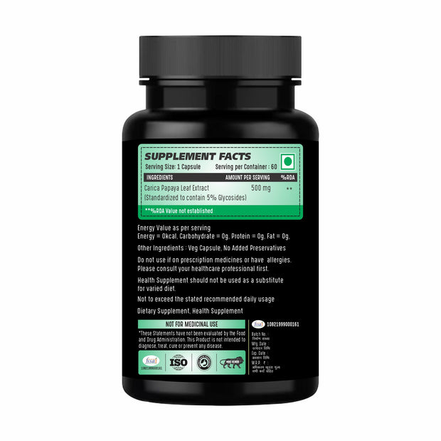 Carica Papaya Leaf Extract 60 Caps