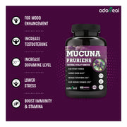 Mucuna Pruriens Kapikachhu Extract Supplements Dopamine Booster Complex Natural L-Dopa for Brain, Nervous & Immune System- 120 Capsules