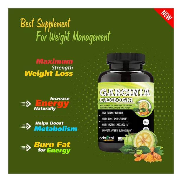 Garcinia Cambogia with Herbal extract for Weight Management  |120 Capsules