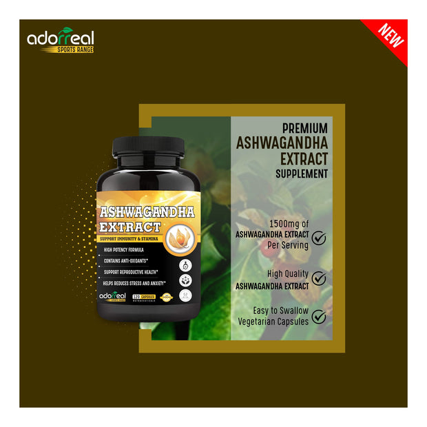 Ashwagandha Extract || Anxiety & Stress Relief || Energy & Endurance || Immunity Booster 120 Capsules