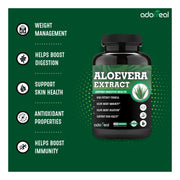 Aloevera Extract for Healthy Skin & Hair, Improves Digestion, Strengthens Immunity-120 Capsules