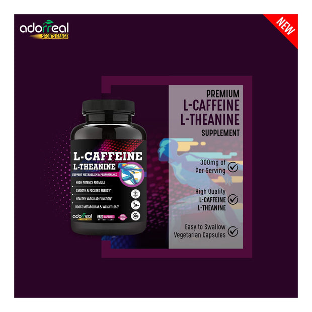 L-Caffeine L-Theanine, Natural Stimulant, for Energy, Endurance, and Focus-120 capsules