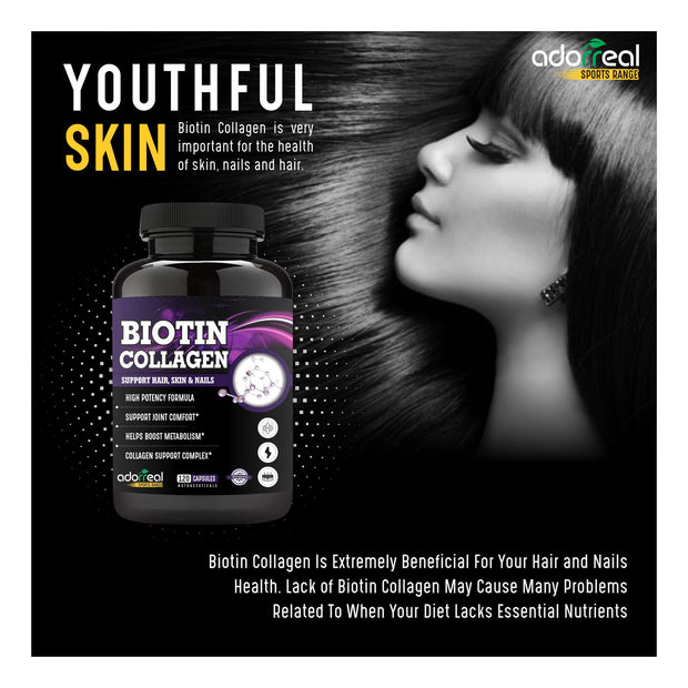 Biotin Collagen for Healthy Skin and Nails ,Joint Health -120 Capsules