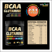 BCAA with Glutamine For Muscle Recovery & Endurance BCAA Powder, 10 Grams of Amino Acids, Keto Friendly, Caffeine Free-250gms