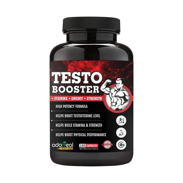 Testo Booster with Tribulus,Safed Musli, Kauch Beej, Ashwagandha,Fenugreek & Ginseng | 120 capsules