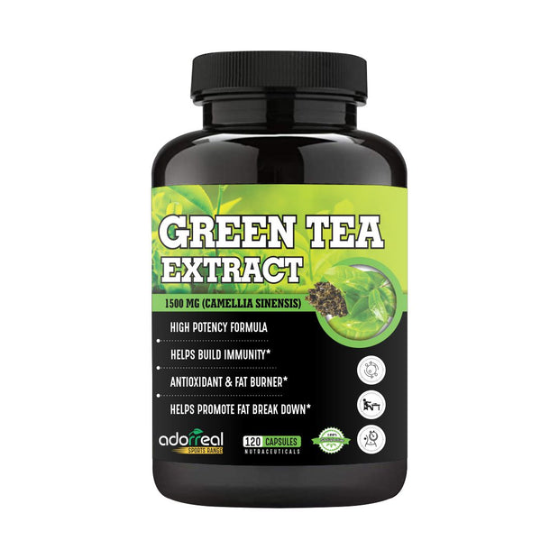 Green Tea Extract with vitamin C for Weight Loss (Fat Burner) & Antioxidant | 120 Capsules