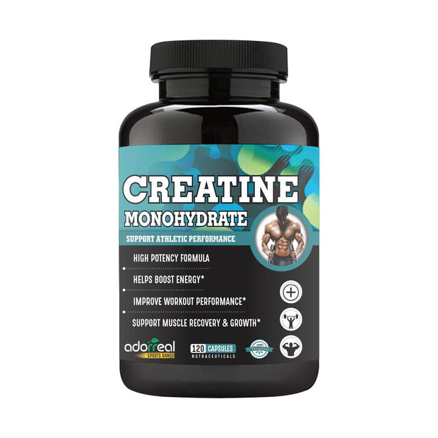 Creatine Monohydrate For Strength Endurance & Athlete Performance Energy Support For Instant Workout 120 capsules