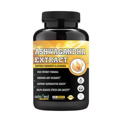 Ashwagandha Extract || Anxiety & Stress Relief || Energy & Endurance || Immunity Booster 120 Capsules